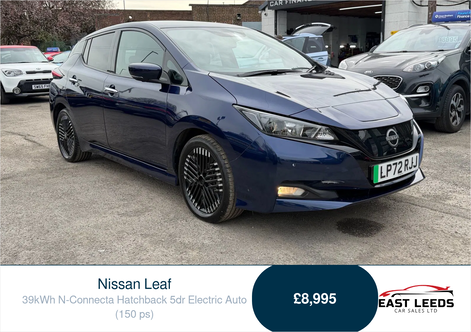 2022 NISSAN LEAF 39KWH N CONNECTA HATCHBACK 5DR ELECTRIC AUTO 150 PS 8,995 2022 19,964... photo