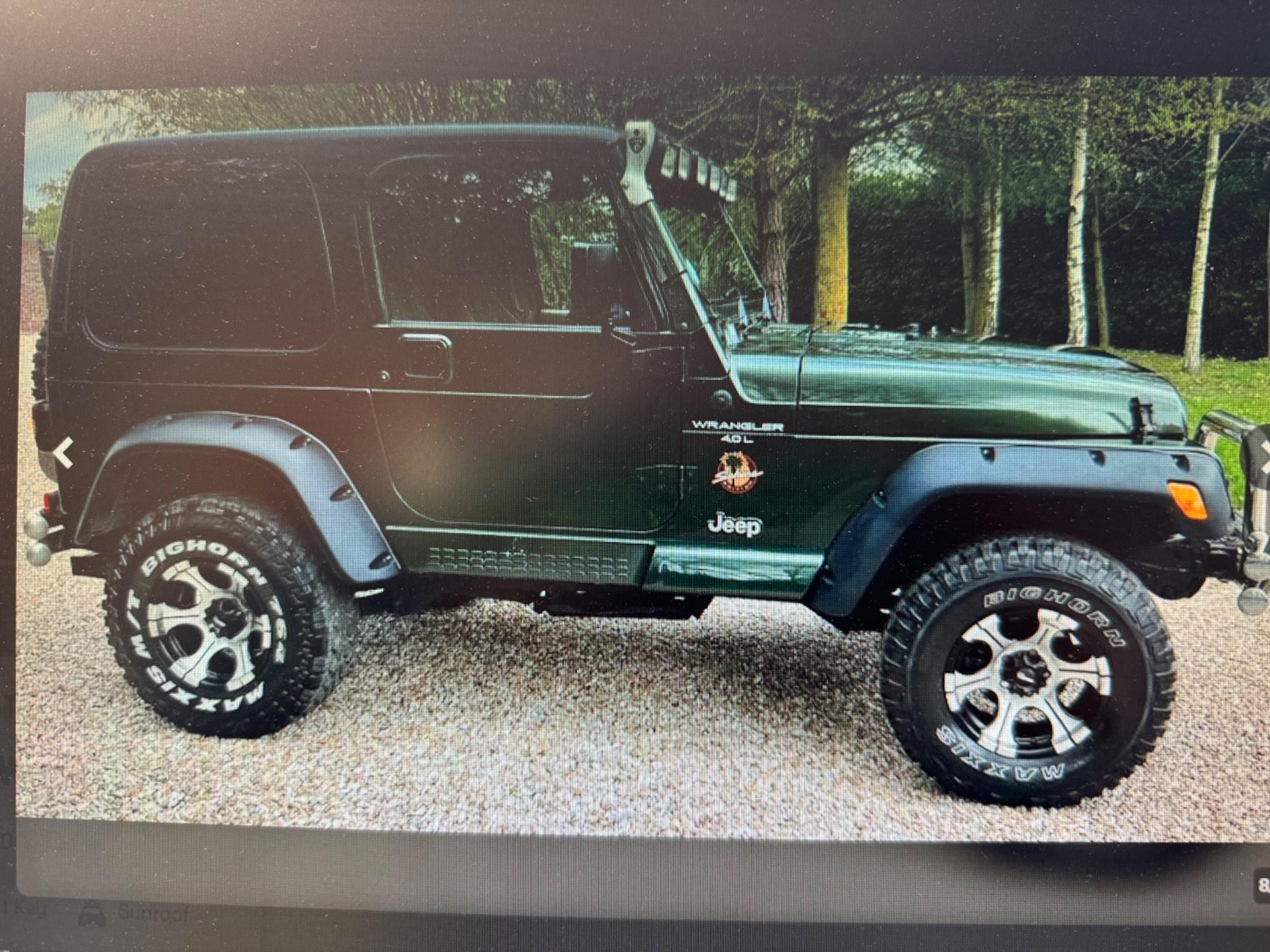 Used Jeep Wrangler 4.0 Sahara Hard Top 4x4 3dr 1999 3dr Manual