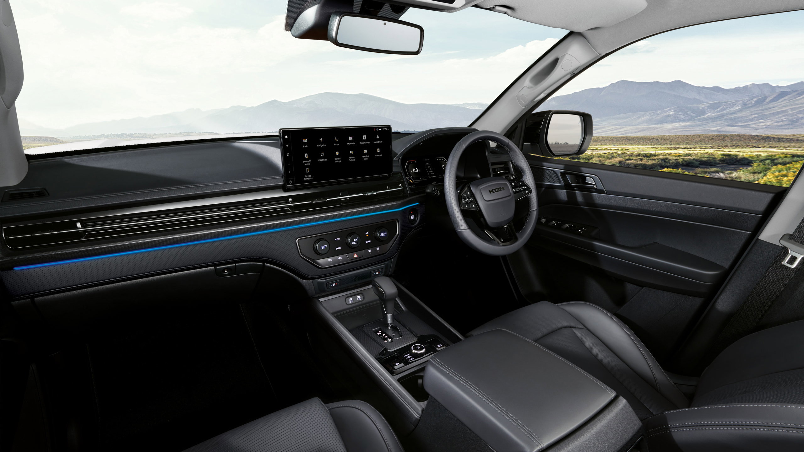 Musso Rhino cabin with twin 12.3 inch screens