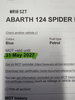 Abarth 124 spider 1.4 MultiAir Convertible 2dr Petrol Manual Euro 6 (170 ps) 2dr Manual 2018