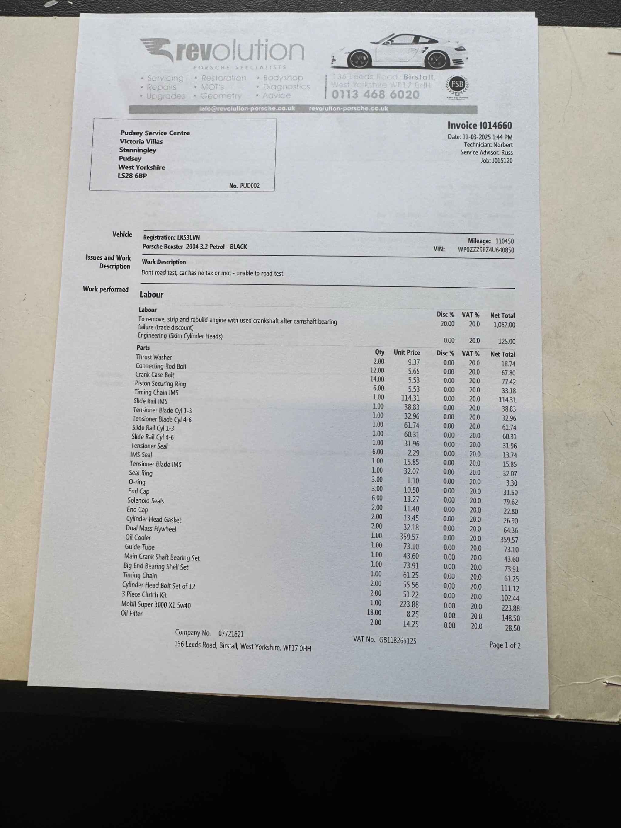 Porsche Boxster 3.2 986 S 2dr 2dr Manual 2003