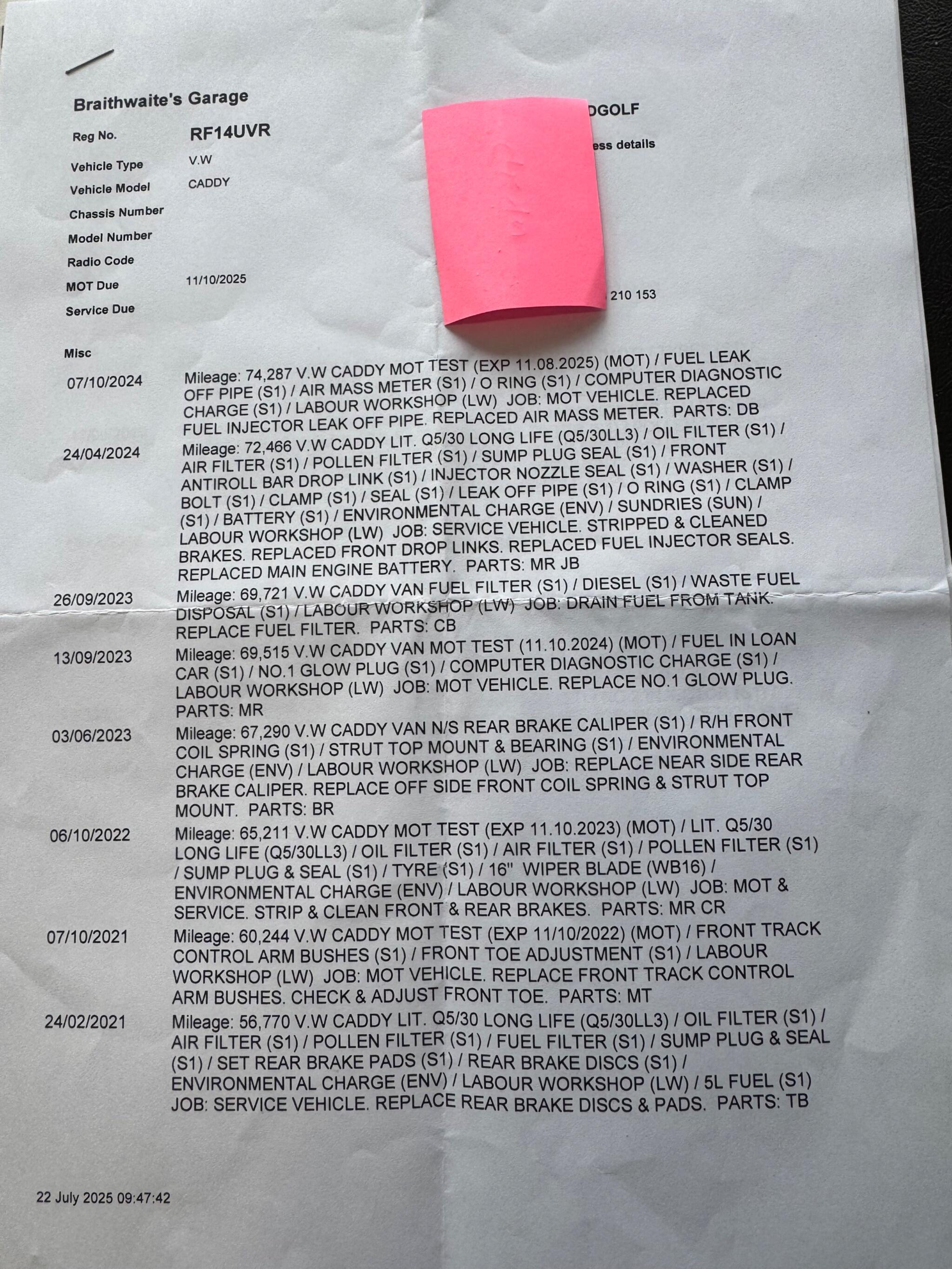 Volkswagen Caddy 1.6 TDI C20 Trendline L1 H1 4dr 4dr Manual 2014