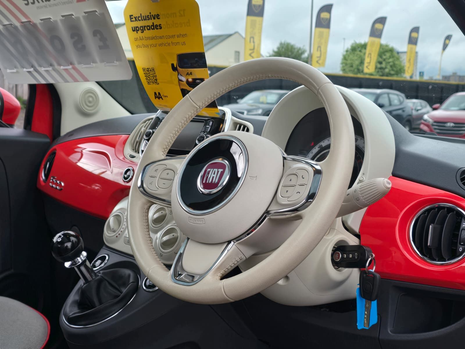 2016 Fiat 500 1.2 Lounge Hatchback 3dr Petrol Manual Euro 6 (s/s) (69 bhp), exterior view 3