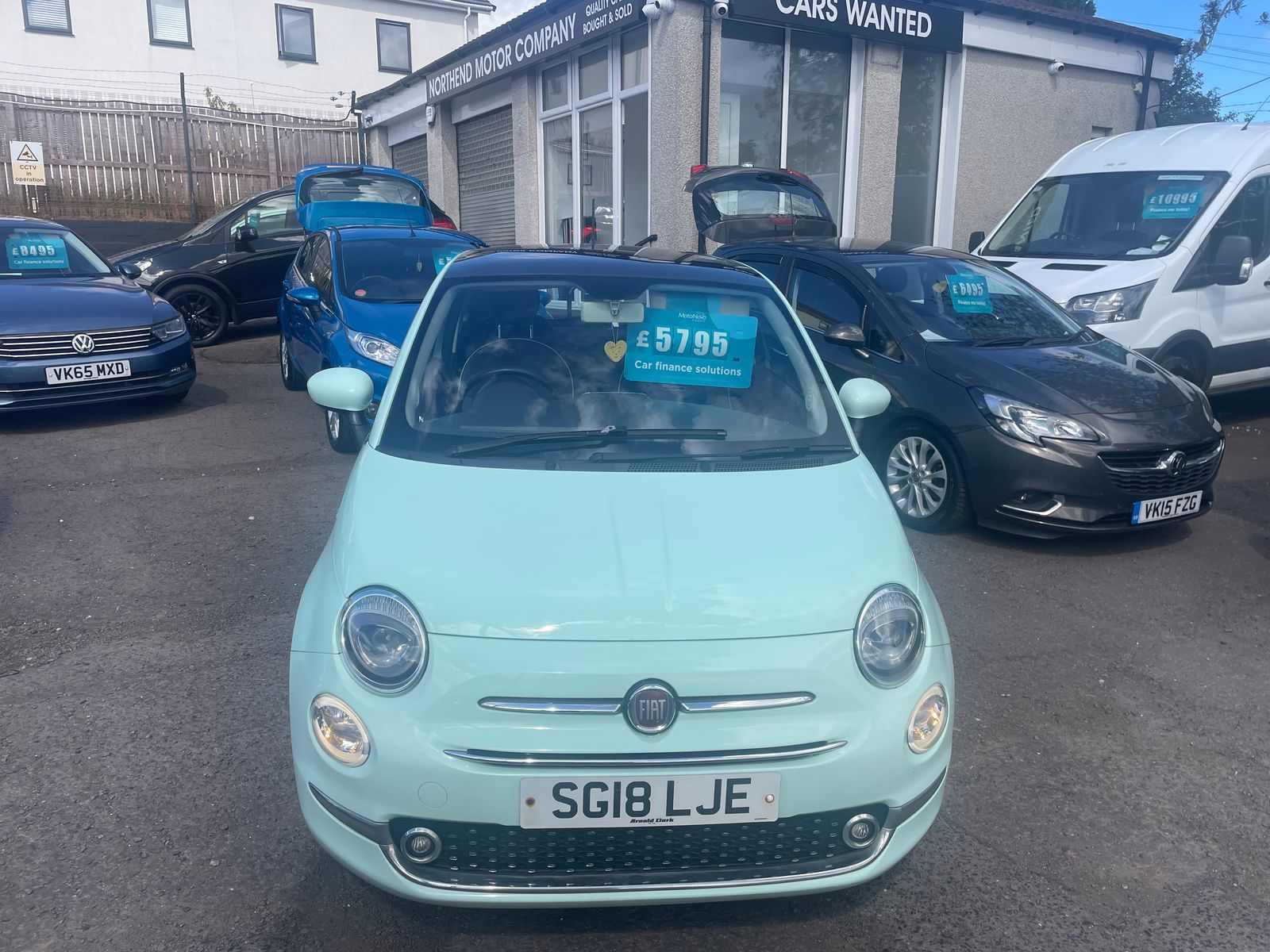 2018 Fiat 500 1.2 Lounge Hatchback 3dr Petrol Manual Euro 6 (s/s) (69 bhp), exterior view 2