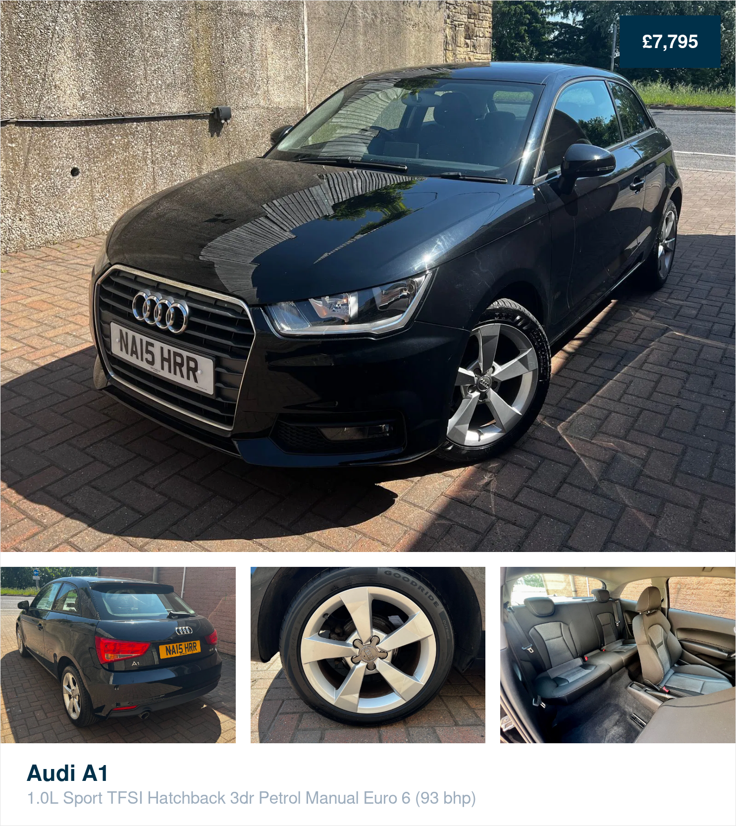 Audi A1 1.0L Sport TFSI Hatchback 3dr Petrol Manual Euro 6 (93 bhp) 3dr Manual 2025