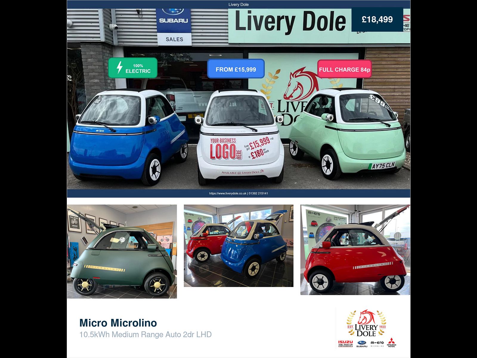 Micro Microlino 10.5kWh Medium Range Auto 2dr LHD 2dr Automatic 2025