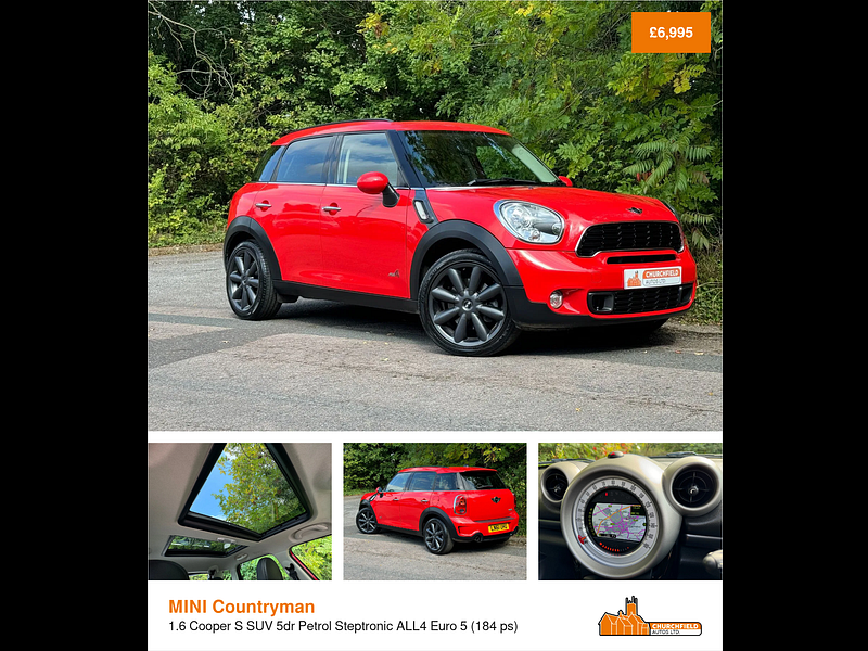 MINI Countryman 1.6 Cooper S SUV 5dr Petrol Steptronic ALL4 Euro 5 (184 ps)