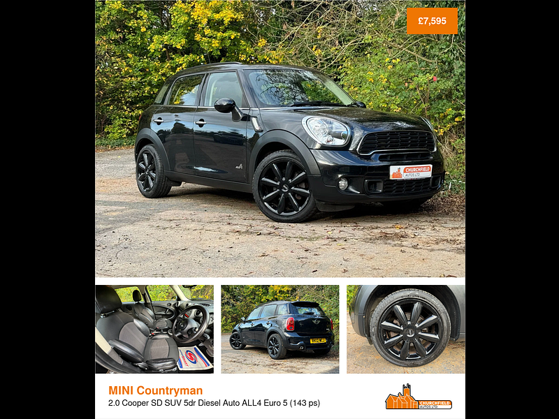 MINI Countryman 2.0 Cooper SD SUV 5dr Diesel Auto ALL4 Euro 5 (143 ps)