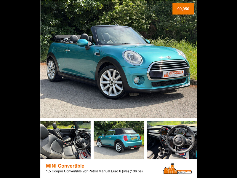 MINI Convertible 1.5 Cooper Convertible 2dr Petrol Manual Euro 6 (s/s) (136 ps)