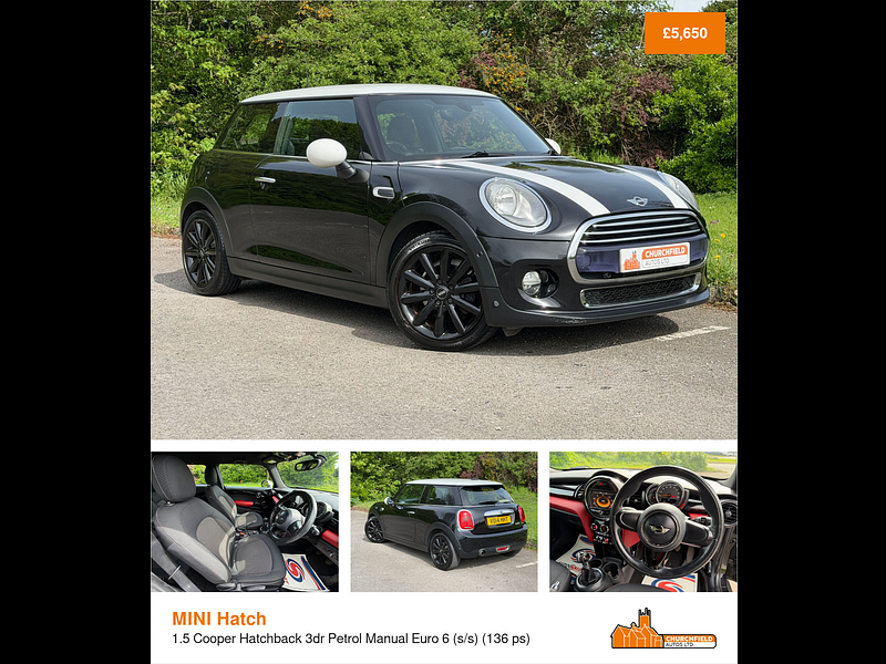 MINI Hatch 1.5 Cooper Hatchback 3dr Petrol Manual Euro 6 (s/s) (136 ps)