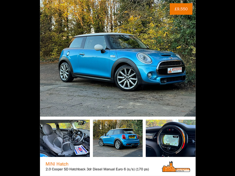 MINI Hatch 2.0 Cooper SD Hatchback 3dr Diesel Manual Euro 6 (s/s) (170 ps)
