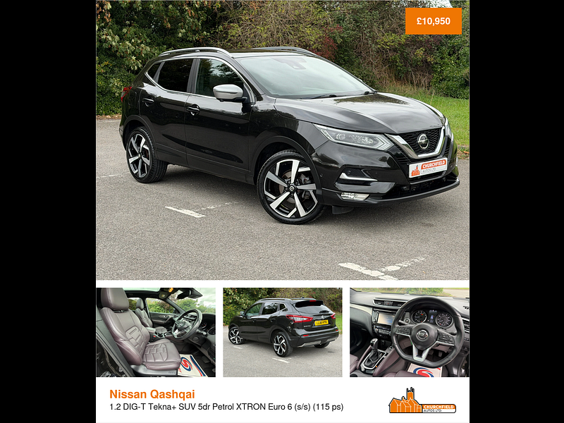 Nissan Qashqai 1.2 DIG-T Tekna+ SUV 5dr Petrol XTRON Euro 6 (s/s) (115 ps)