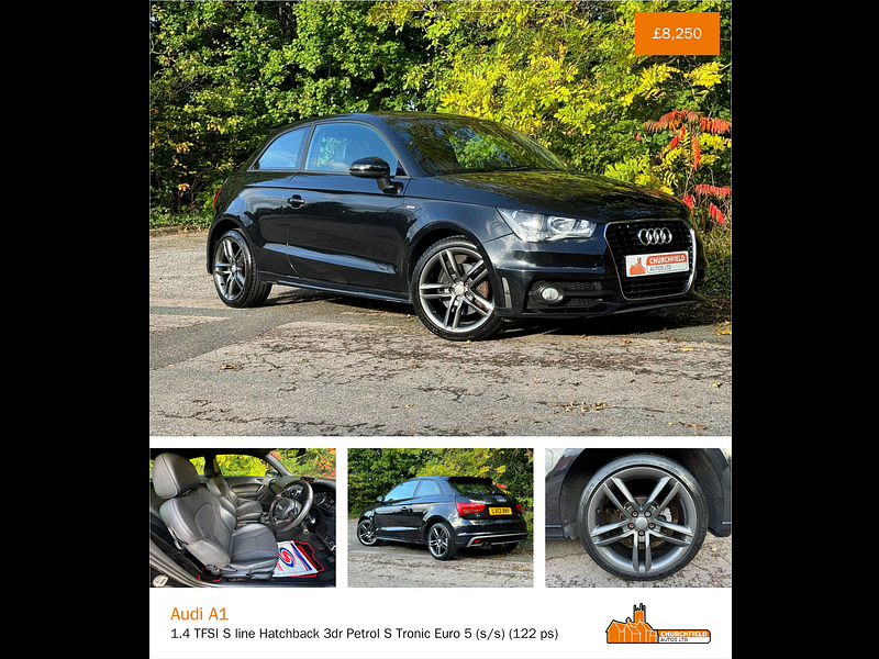 Audi A1 1.4 TFSI S line Hatchback 3dr Petrol S Tronic Euro 5 (s/s) (122 ps)