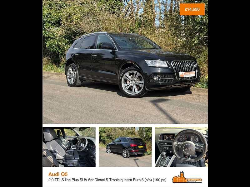 Audi Q5 2.0 TDI S line Plus SUV 5dr Diesel S Tronic quattro Euro 6 (s/s) (190 ps)