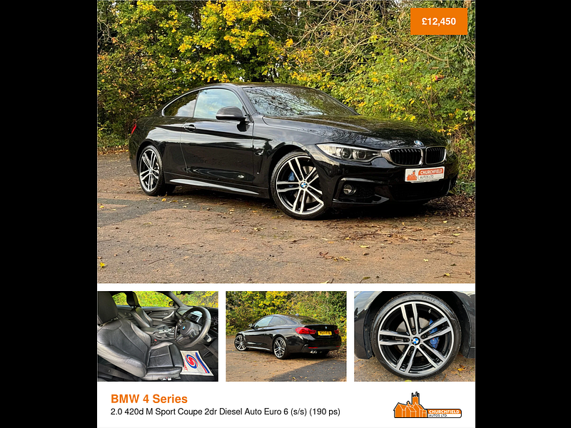 BMW 4 Series 2.0 420d M Sport Coupe 2dr Diesel Auto Euro 6 (s/s) (190 ps)
