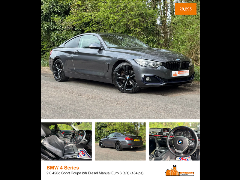 BMW 4 Series 2.0 420d Sport Coupe 2dr Diesel Manual Euro 6 (s/s) (184 ps)
