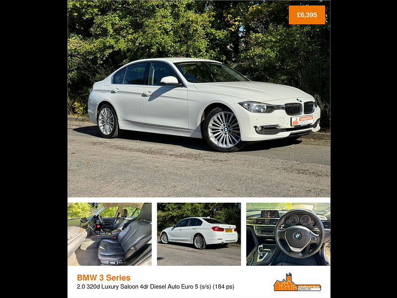 BMW 3 Series 2.0 320d Luxury Saloon 4dr Diesel Auto Euro 5 (s/s) (184 ps)
