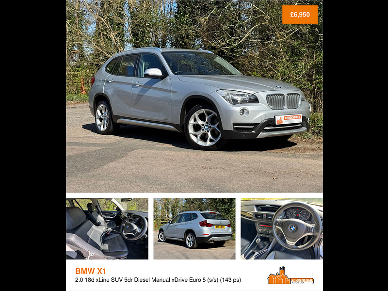 BMW X1 2.0 18d xLine SUV 5dr Diesel Manual xDrive Euro 5 (s/s) (143 ps)