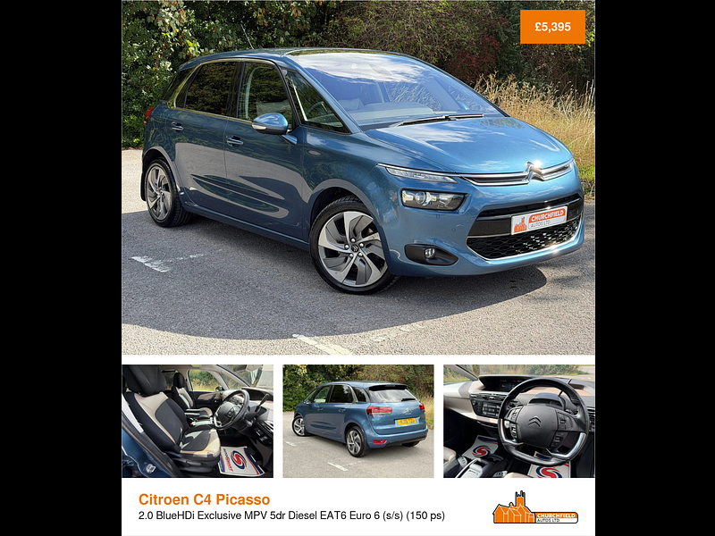 Citroen C4 Picasso 2.0 BlueHDi Exclusive MPV 5dr Diesel EAT6 Euro 6 (s/s) (150 ps)