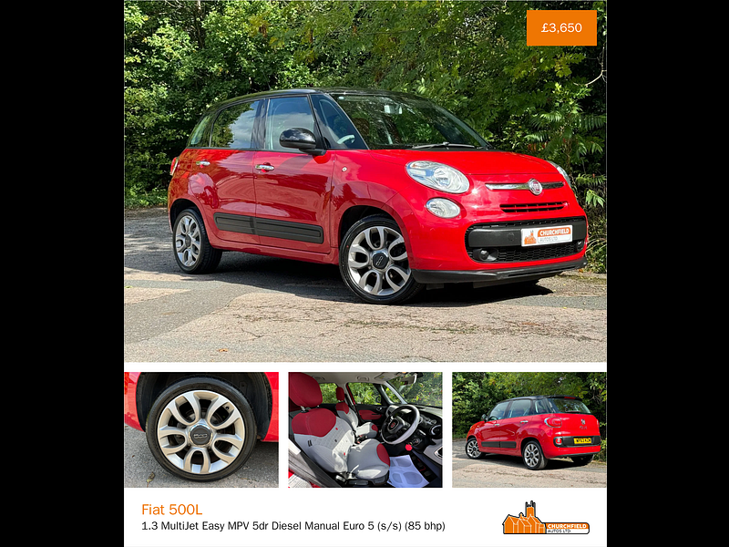 Fiat 500L 1.3 MultiJet Easy MPV 5dr Diesel Manual Euro 5 (s/s) (85 bhp)