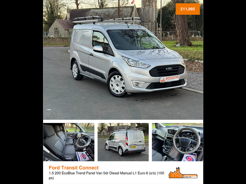 Ford Transit Connect 1.5 200 EcoBlue Trend Panel Van 5dr Diesel Manual L1 Euro 6 (s/s) (100 ps)