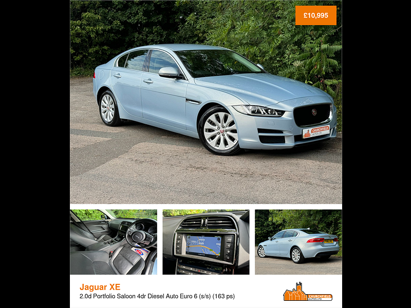 Jaguar XE 2.0d Portfolio Saloon 4dr Diesel Auto Euro 6 (s/s) (163 ps)