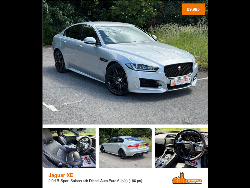 Jaguar XE 2.0d R-Sport Saloon 4dr Diesel Auto Euro 6 (s/s) (180 ps)