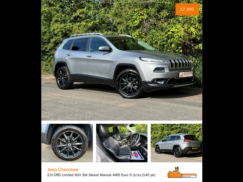 Jeep Cherokee 2.0 CRD Limited SUV 5dr Diesel Manual 4WD Euro 5 (s/s) (140 ps)