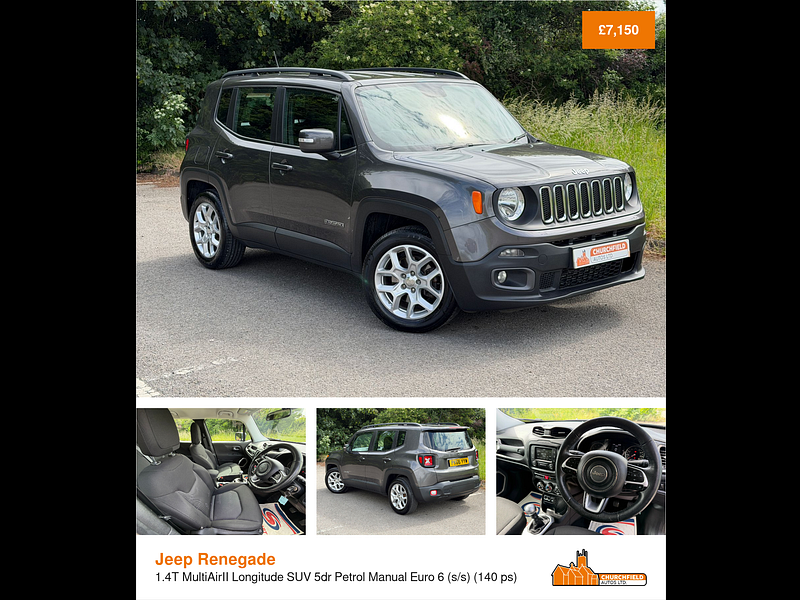 Jeep Renegade 1.4T MultiAirII Longitude SUV 5dr Petrol Manual Euro 6 (s/s) (140 ps)