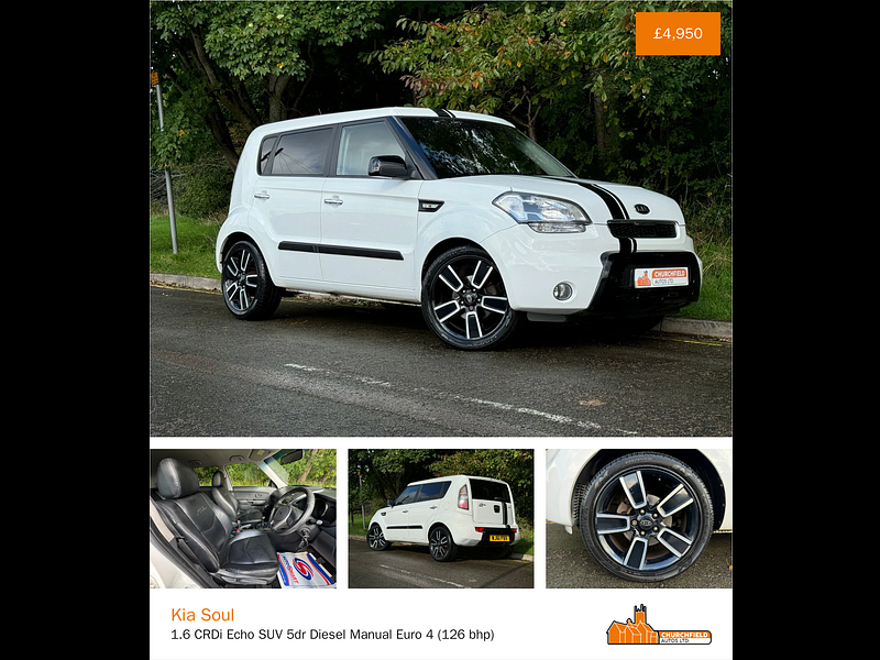 Kia Soul 1.6 CRDi Echo SUV 5dr Diesel Manual Euro 4 (126 bhp)
