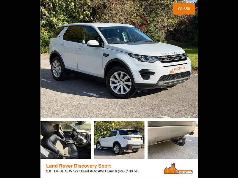 Land Rover Discovery Sport 2.0 TD4 SE SUV 5dr Diesel Auto 4WD Euro 6 (s/s) (180 ps)