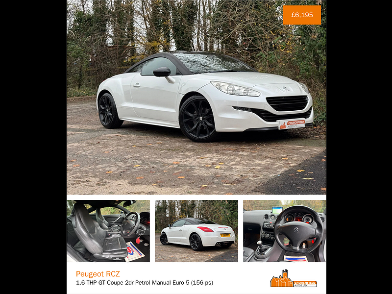 Peugeot RCZ 1.6 THP GT Coupe 2dr Petrol Manual Euro 5 (156 ps)