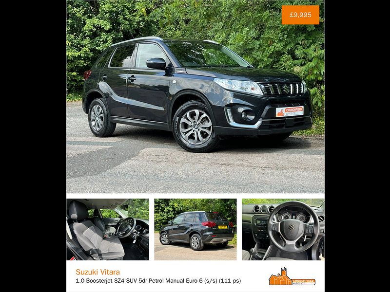 Suzuki Vitara 1.0 Boosterjet SZ4 SUV 5dr Petrol Manual Euro 6 (s/s) (111 ps)