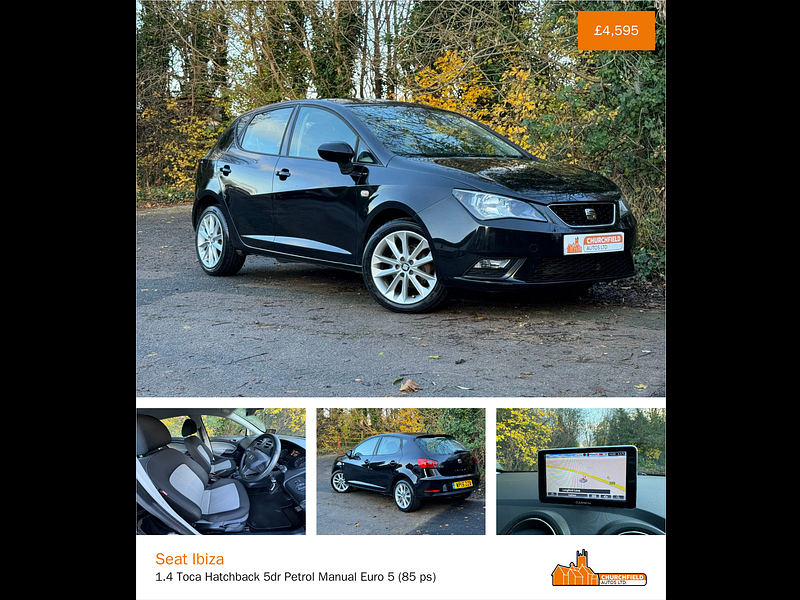 Seat Ibiza 1.4 Toca Hatchback 5dr Petrol Manual Euro 5 (85 ps)