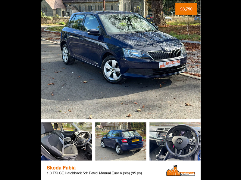Skoda Fabia 1.0 TSI SE Hatchback 5dr Petrol Manual Euro 6 (s/s) (95 ps)