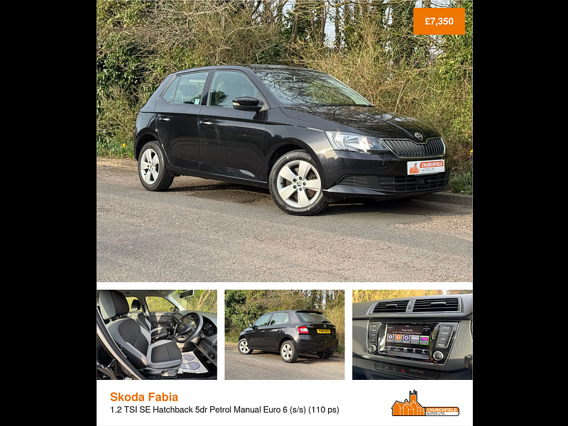 Skoda Fabia 1.2 TSI SE Hatchback 5dr Petrol Manual Euro 6 (s/s) (110 ps)