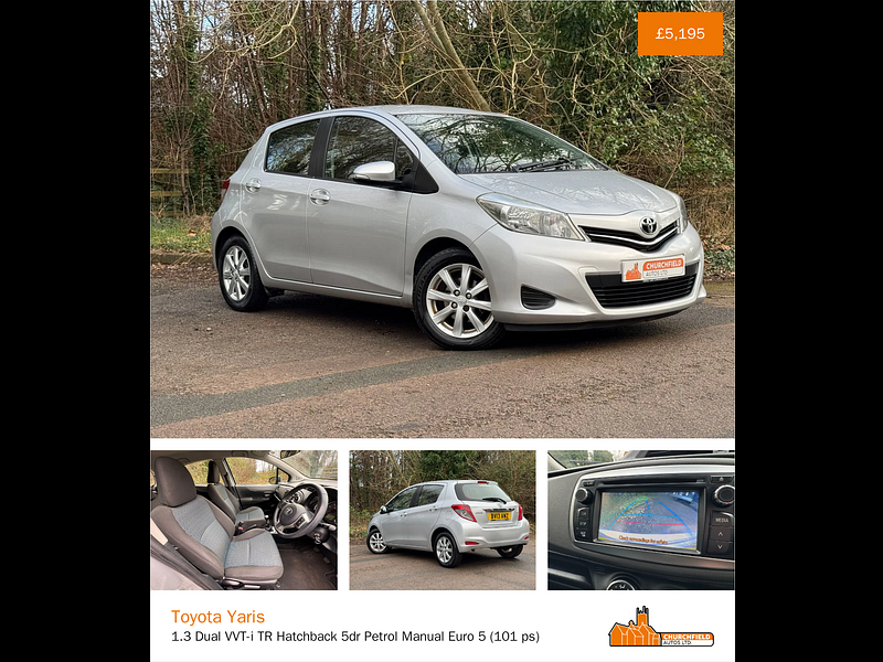 Toyota Yaris 1.3 Dual VVT-i TR Hatchback 5dr Petrol Manual Euro 5 (101 ps)