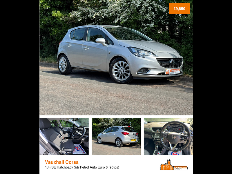 Vauxhall Corsa 1.4i SE Hatchback 5dr Petrol Auto Euro 6 (90 ps)
