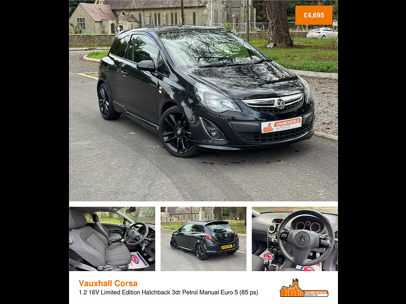 Vauxhall Corsa 1.2 16V Limited Edition Hatchback 3dr Petrol Manual Euro 5 (85 ps)