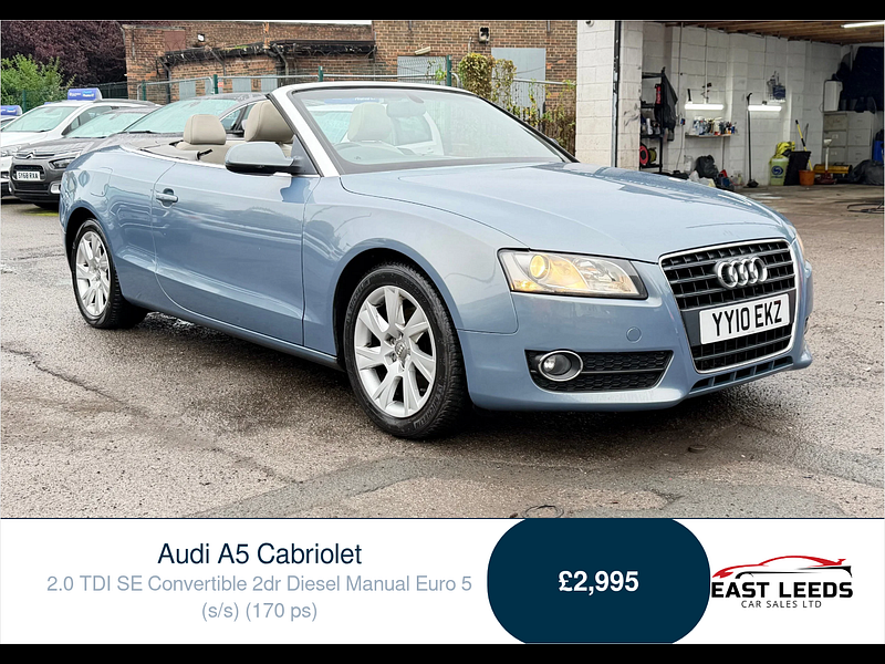 Audi A5 Cabriolet 2.0 TDI SE Convertible 2dr Diesel Manual Euro 5 (s/s) (170 ps) 2dr Manual 2026