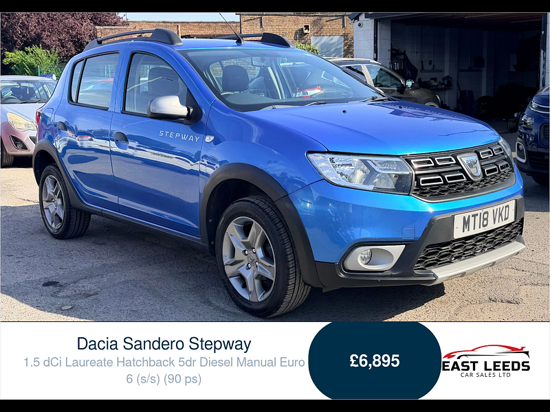Dacia Sandero Stepway 1.5 dCi Laureate Hatchback 5dr Diesel Manual Euro 6 (s/s) (90 ps) 5dr Manual 2026