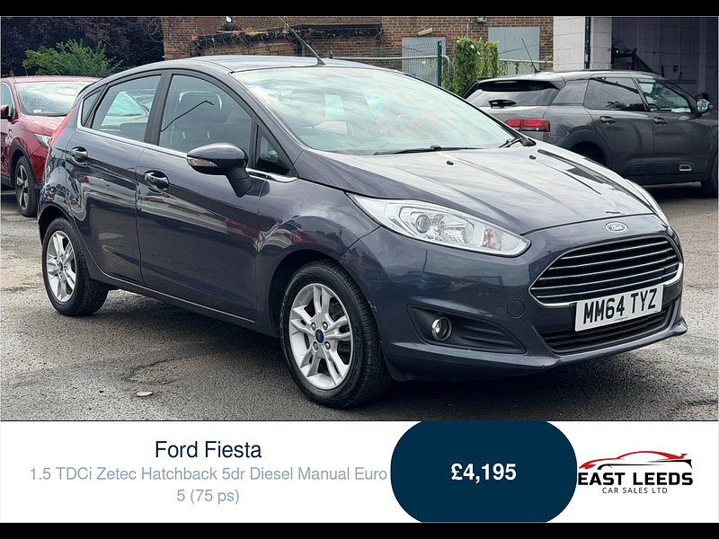 Ford Fiesta 1.5 TDCi Zetec Hatchback 5dr Diesel Manual Euro 5 (75 ps) 5dr Manual 2026