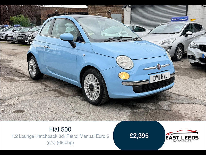 Fiat 500 1.2 Lounge Hatchback 3dr Petrol Manual Euro 5 (s/s) (69 bhp) 3dr Manual 2026