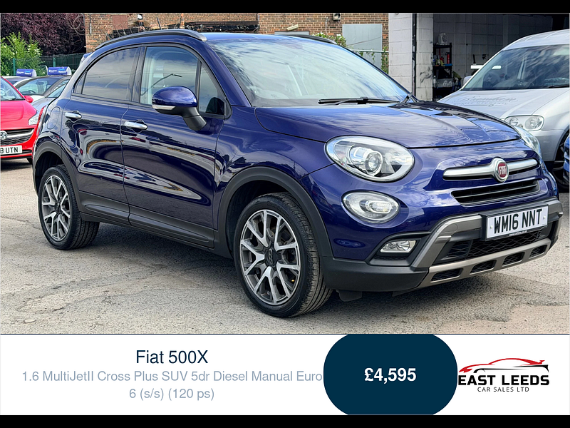 Fiat 500X 1.6 MultiJetII Cross Plus SUV 5dr Diesel Manual Euro 6 (s/s) (120 ps) 5dr Manual 2026