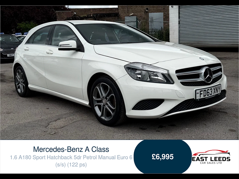 Mercedes-Benz A Class 1.6 A180 Sport Hatchback 5dr Petrol Manual Euro 6 (s/s) (122 ps) 5dr Manual 2026