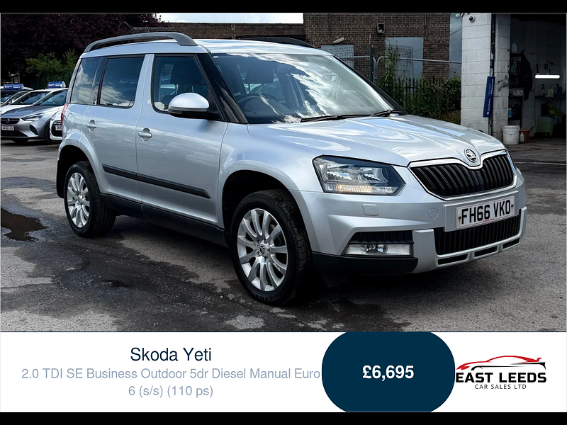 Skoda Yeti 2.0 TDI SE Business Outdoor 5dr Diesel Manual Euro 6 (s/s) (110 ps) 5dr Manual 2026