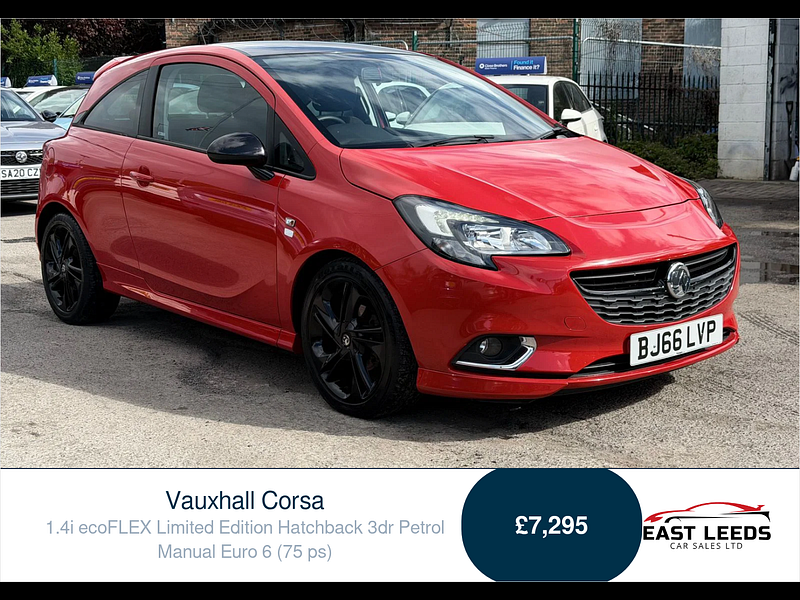 Vauxhall Corsa 1.4i ecoFLEX Limited Edition Hatchback 3dr Petrol Manual Euro 6 (75 ps) 3dr Manual 2026