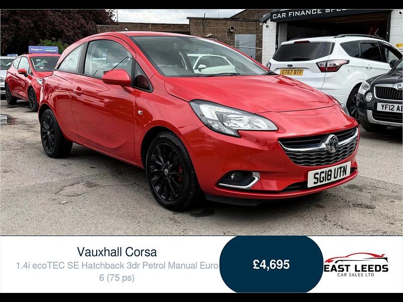 Vauxhall Corsa 1.4i ecoTEC SE Hatchback 3dr Petrol Manual Euro 6 (75 ps) 3dr Manual 2026