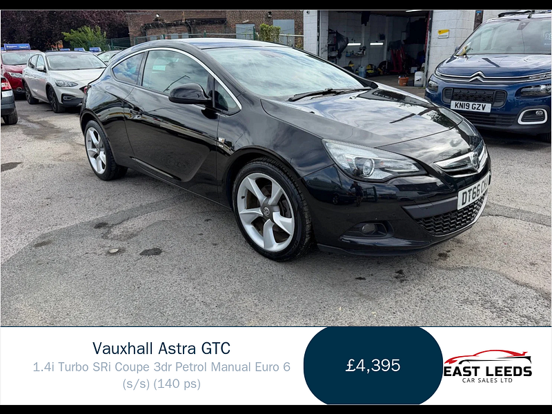 Vauxhall Astra GTC 1.4i Turbo SRi Coupe 3dr Petrol Manual Euro 6 (s/s) (140 ps) 3dr Manual 2026