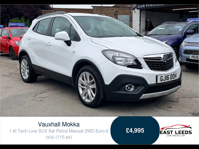 Vauxhall Mokka 1.6i Tech Line SUV 5dr Petrol Manual 2WD Euro 6 (s/s) (115 ps) 5dr Manual 2026